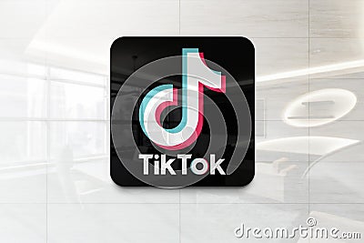 Tiktok on iphone realistic texture Editorial Stock Photo